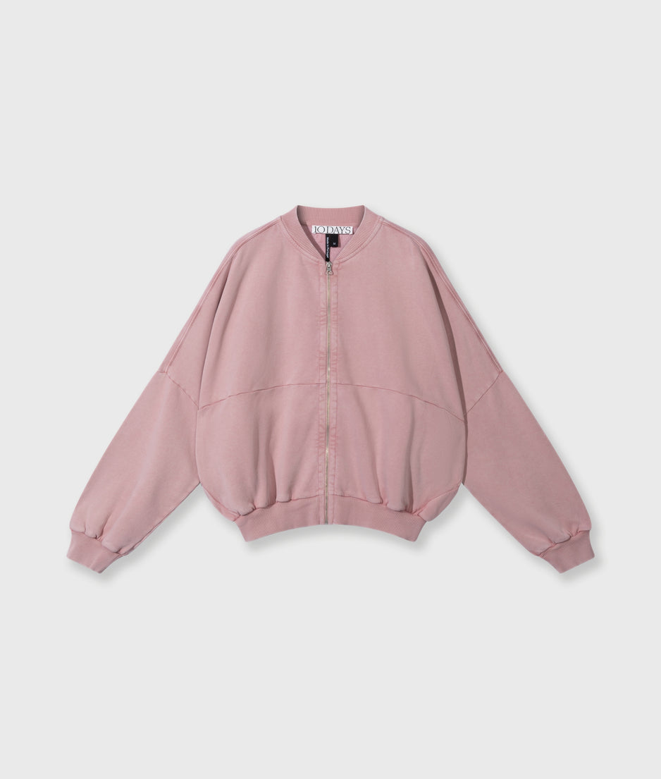 bomber cardigan | raspberry