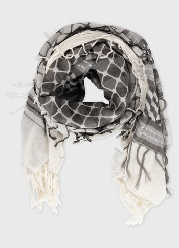 check scarf | sage