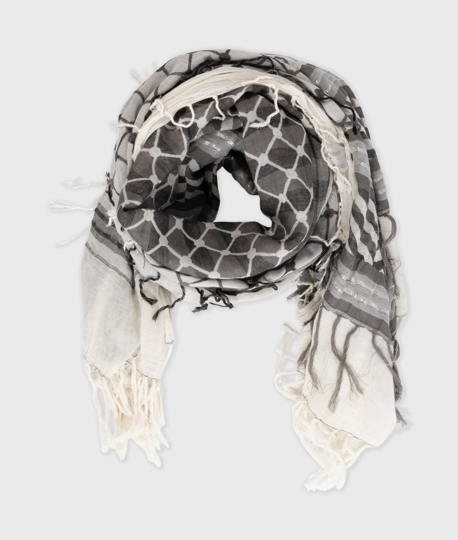 check scarf | sage