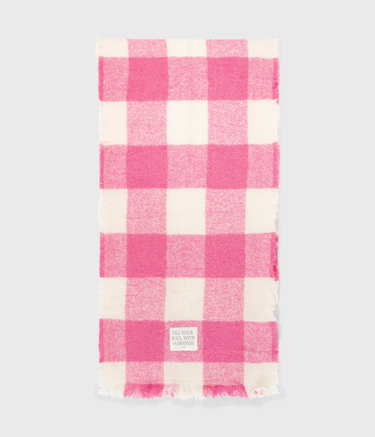 scarf check | bright pink