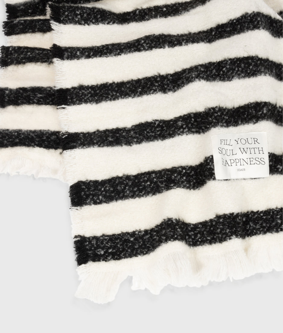 scarf stripes | ecru/black