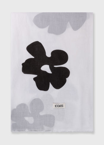 scarf voile flower | ecru