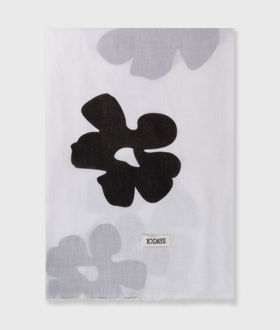 scarf voile flower | ecru