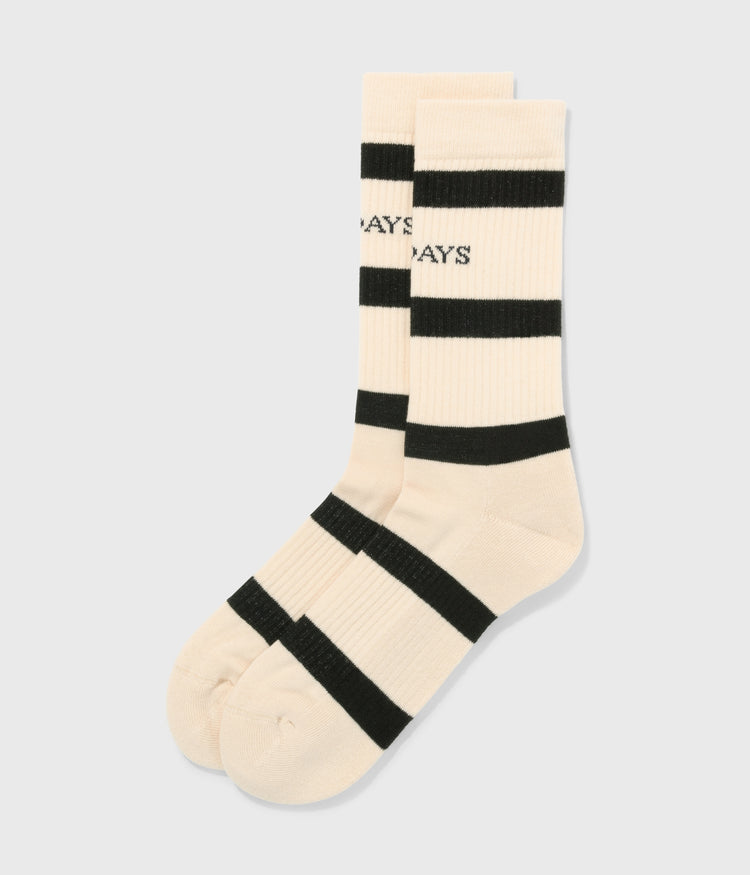 socks bold stripe | light natural/black