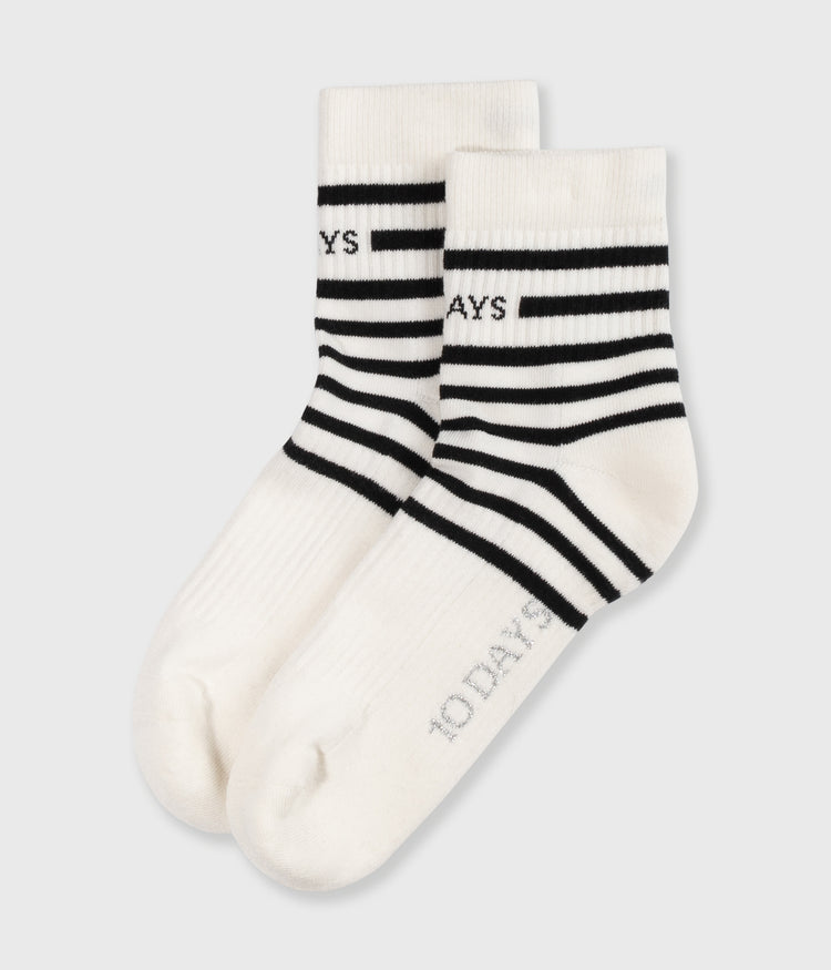 socks stripes | ecru/black