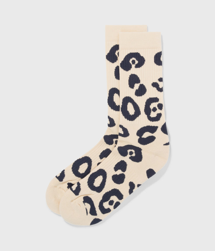 socks leopard | oyster