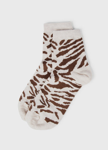 short socks zebra | soft white melee