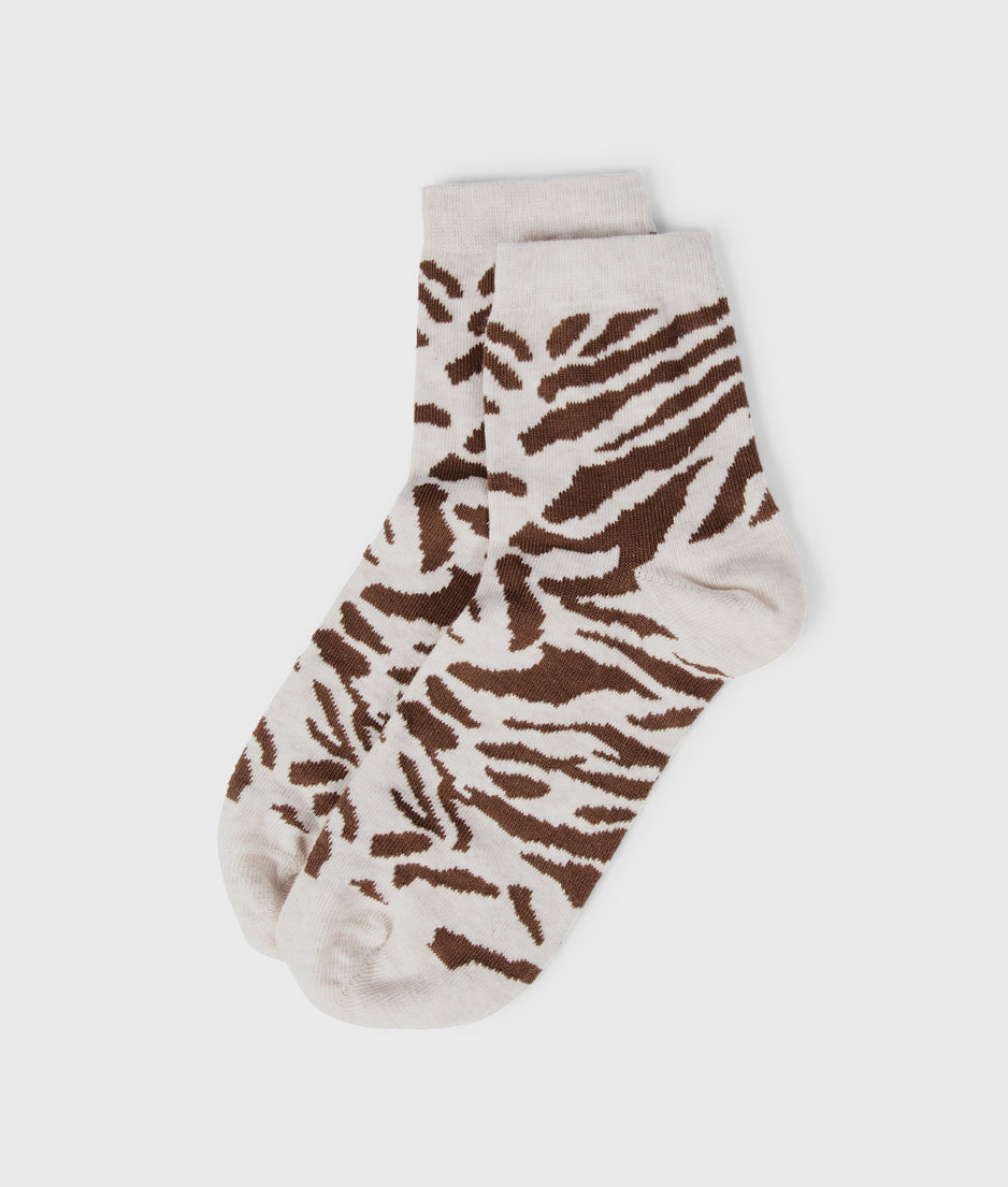 short socks zebra | soft white melee