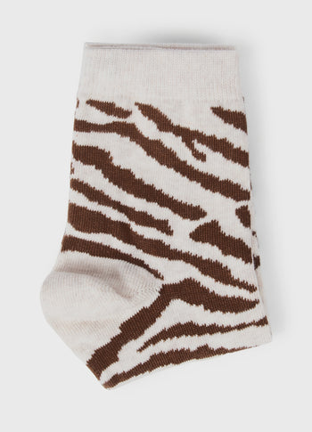 short socks zebra | soft white melee