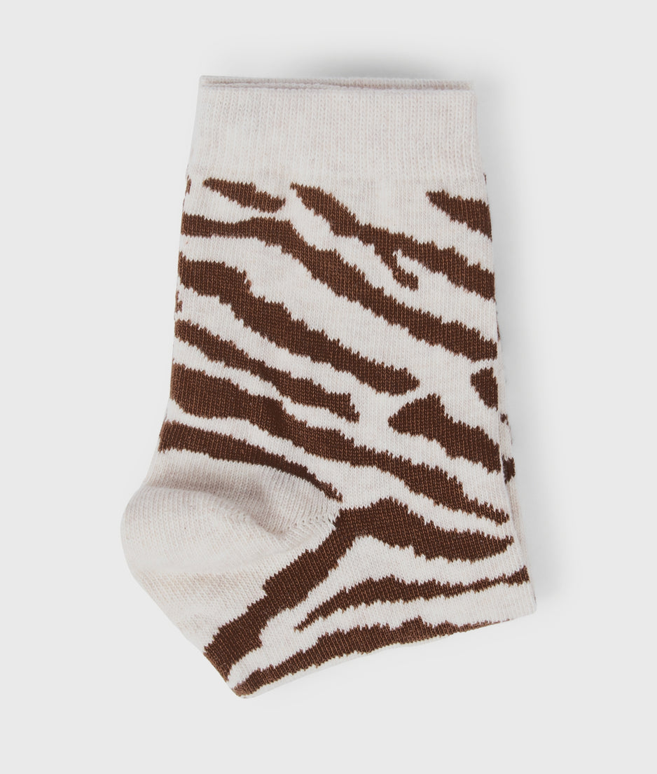 short socks zebra | soft white melee