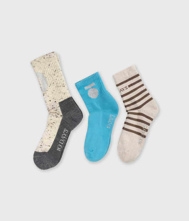 socks 3-pack | laguna blue