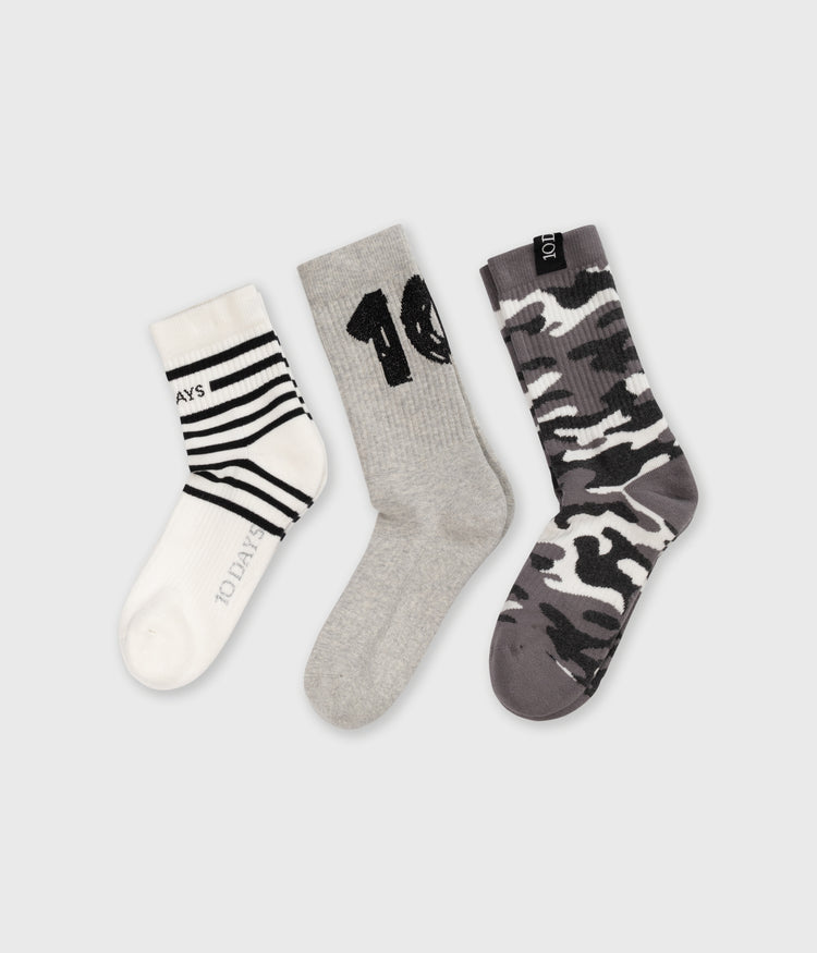 socks 3-pack | light grey melee