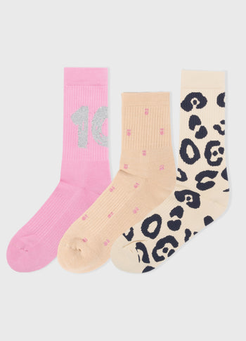 socks 3-pack | pink