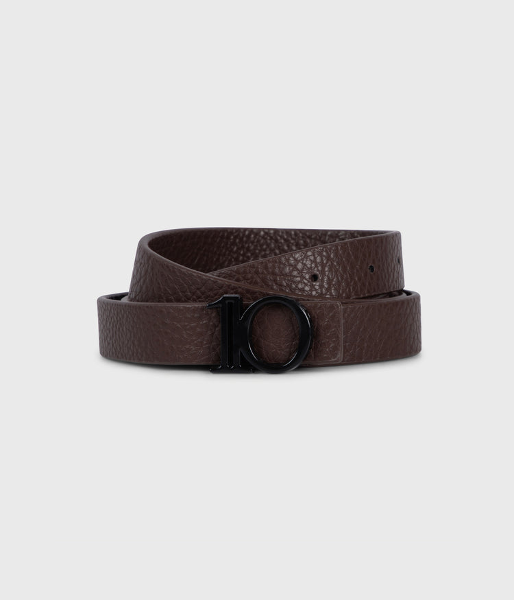 monogram belt | chocolate