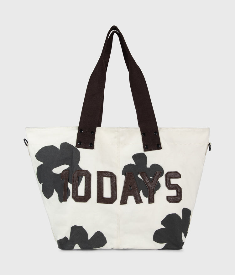 canvas shopper flower | ecru