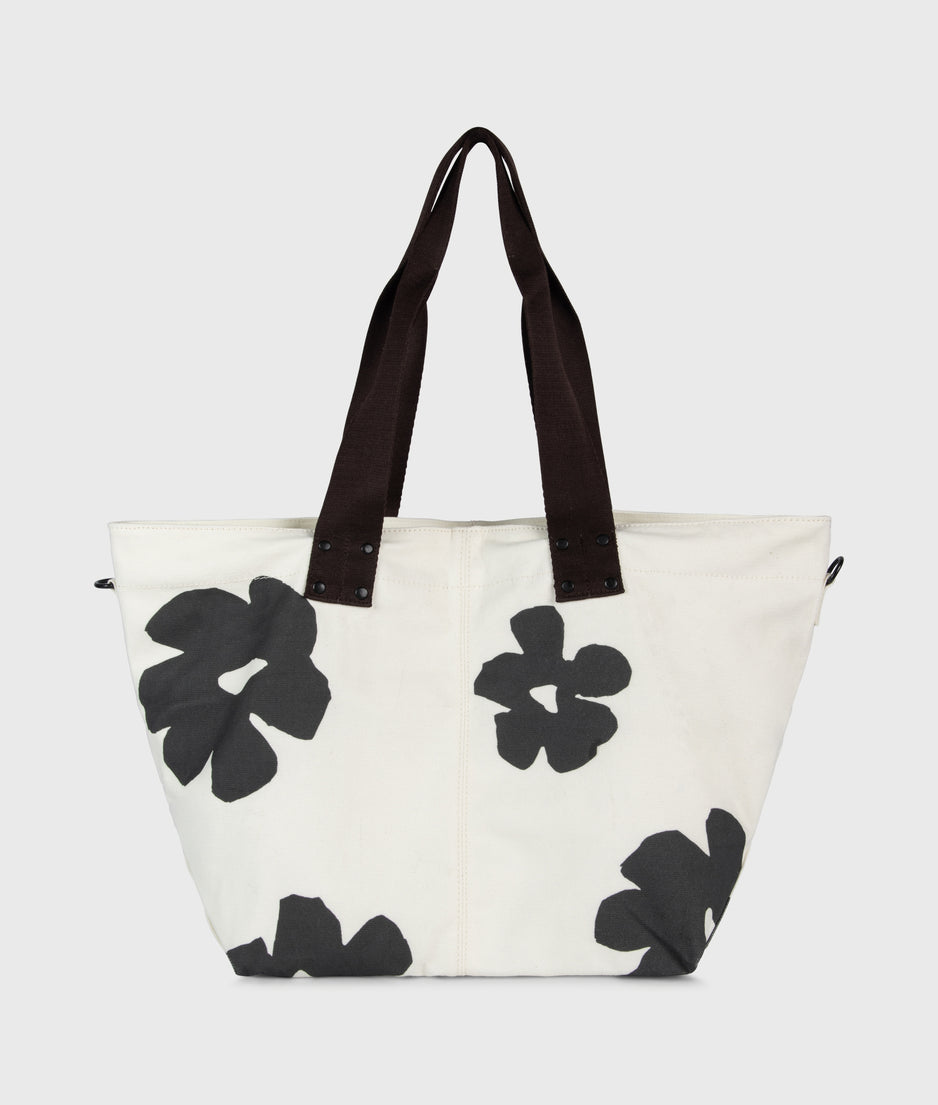 canvas shopper flower | ecru