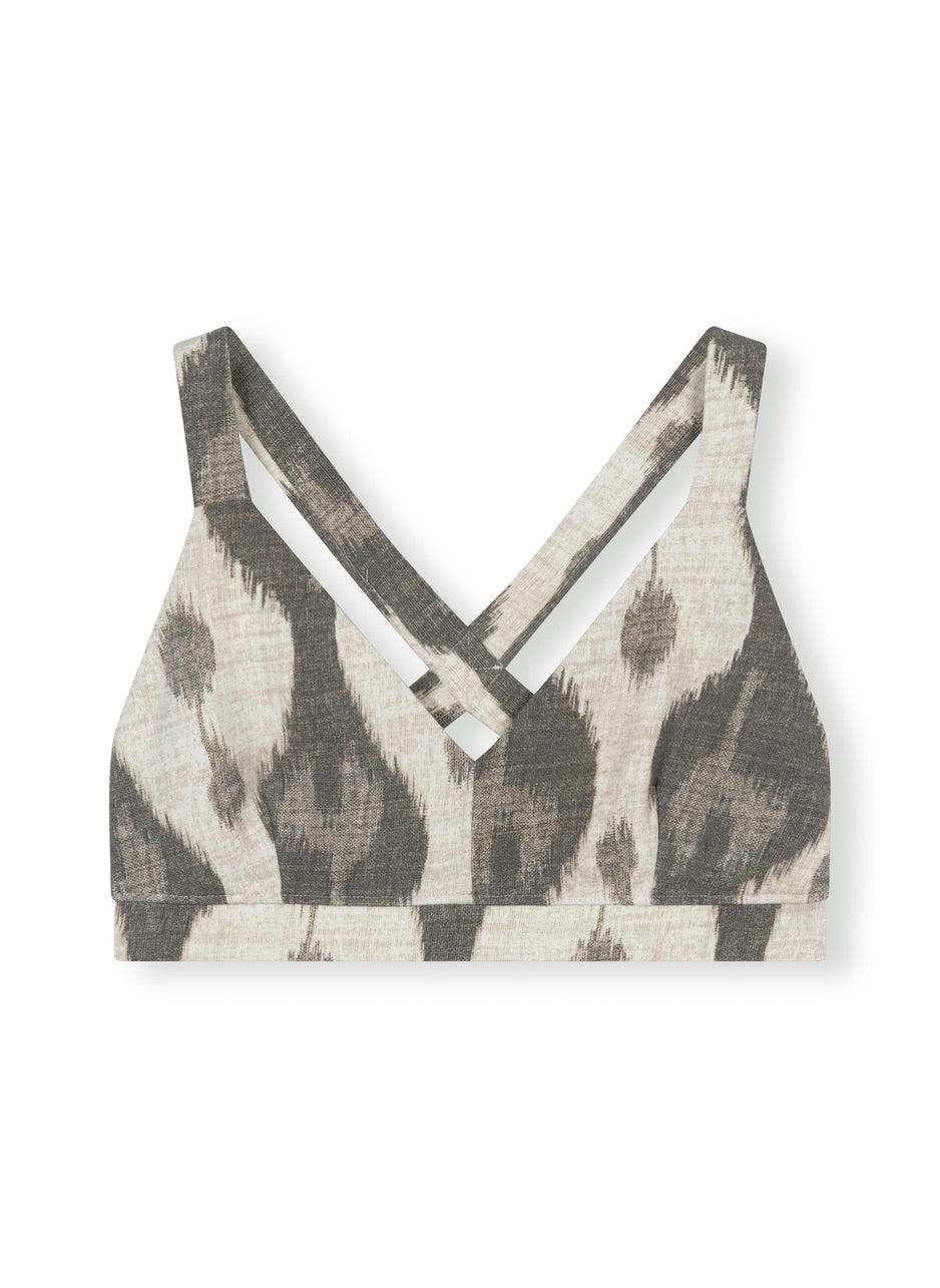 sporty bra ikat | ecru