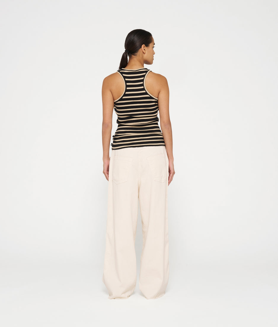 tank top rib stripes | black/light latte