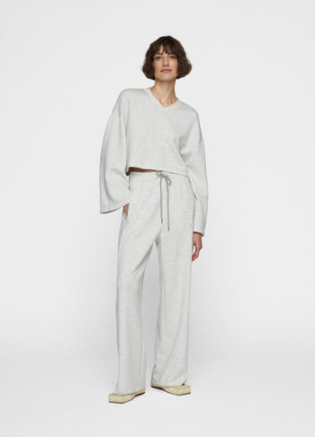 soft scuba kimono sweater | white grey melee