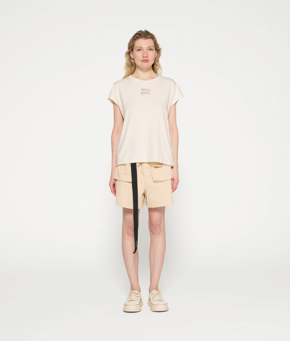 short sleeve tee linen | ecru