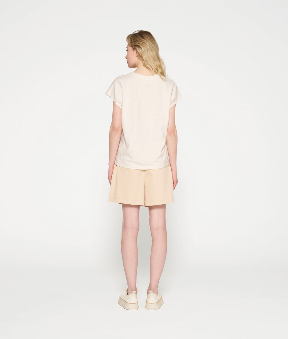 short sleeve tee linen | ecru