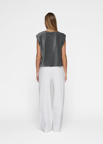 sleeveless top glitter | black