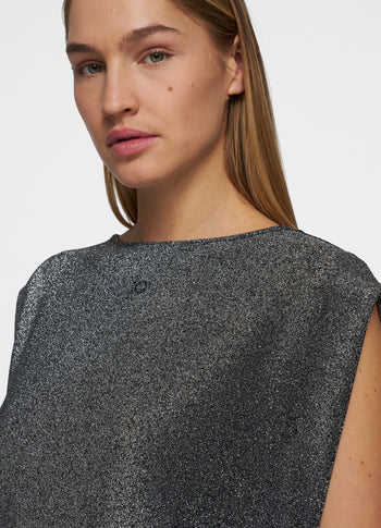 sleeveless top glitter | black