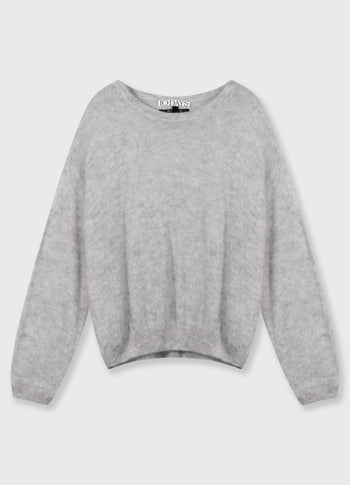 THE KNIT SWEATER | light grey melee