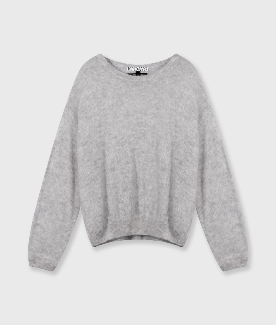 THE KNIT SWEATER | light grey melee