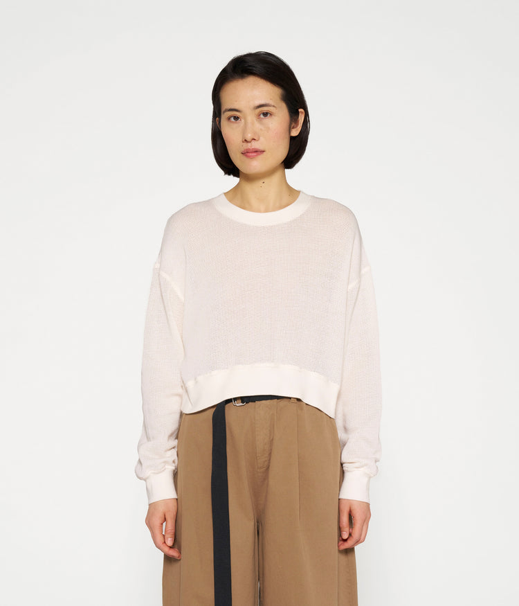 cropped sweater mesh | ecru