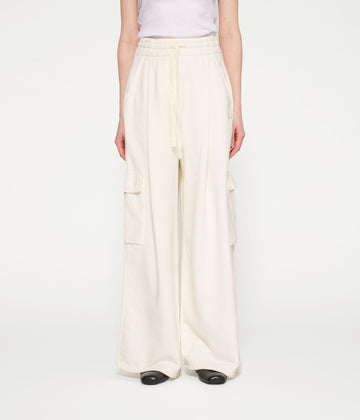 wide leg cargo pants | light natural