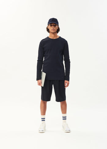 Reese wool woven shorts | dark blue