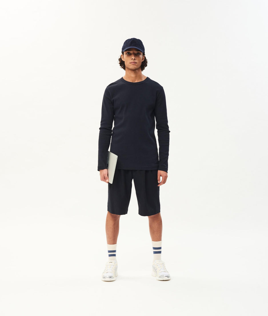 Reese wool woven shorts | dark blue