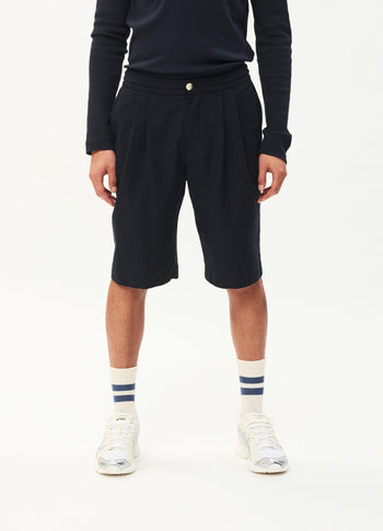 Reese wool woven shorts | dark blue