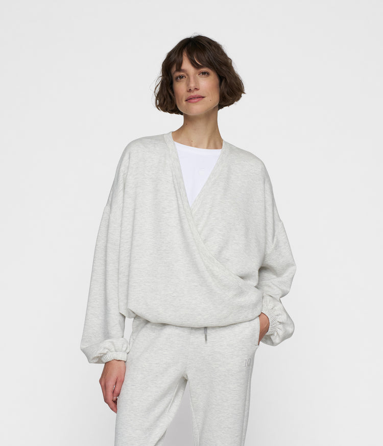 dance sweater | white grey melee