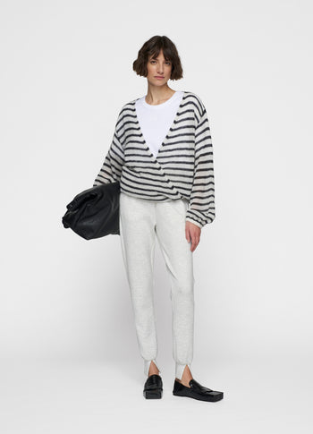 dance knit sweater stripes | ecru/black