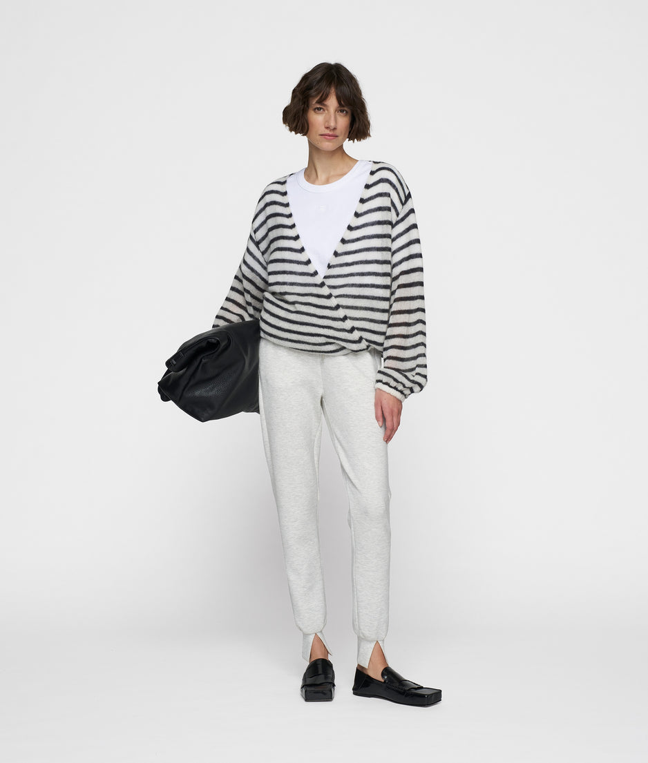 dance knit sweater stripes | ecru/black