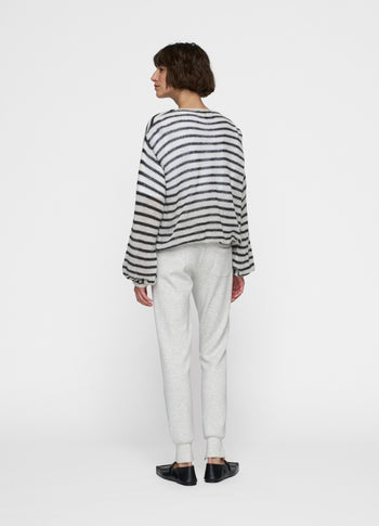 dance knit sweater stripes | ecru/black