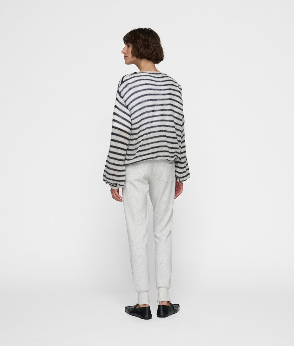 dance knit sweater stripes | ecru/black