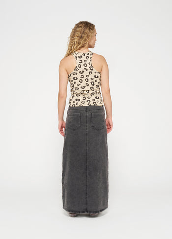 tank top rib leopard | oyster