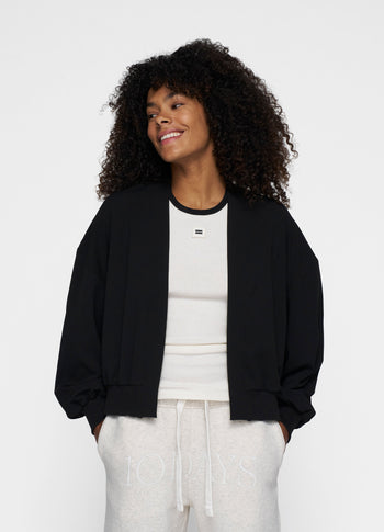 reversible bomber blazer | black