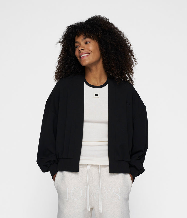 reversible bomber blazer | black