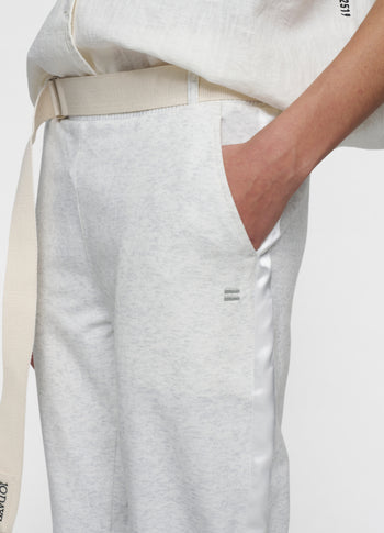 belted cropped jogger | white melee