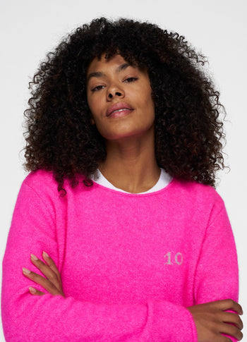 soft knit sweater 10 | neon pink