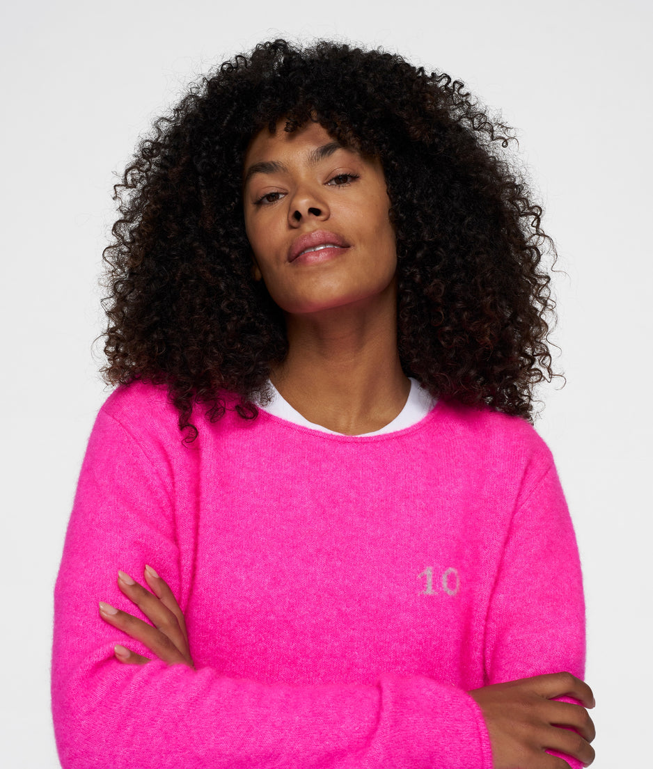 soft knit sweater 10 | neon pink