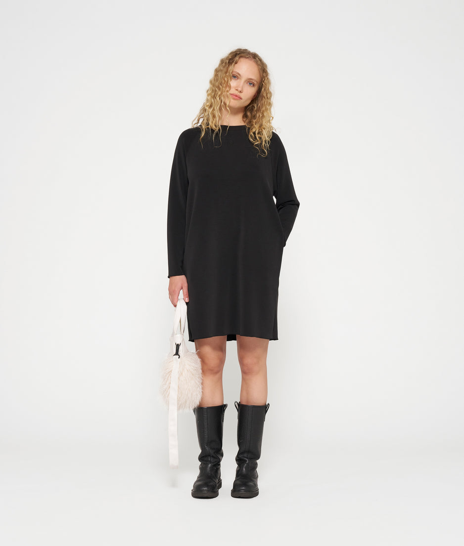 longsleeve midi dress scuba | black