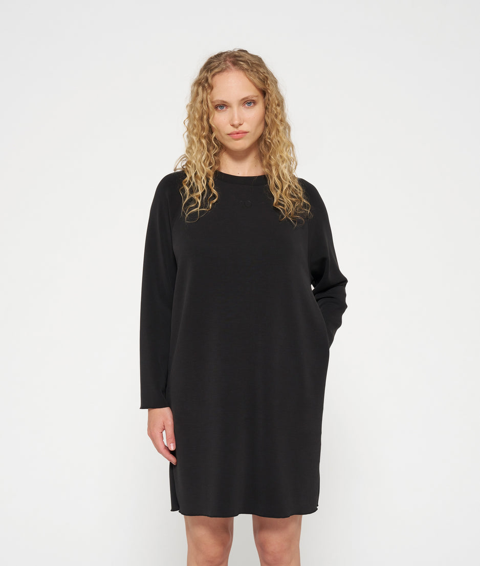 longsleeve midi dress scuba | black