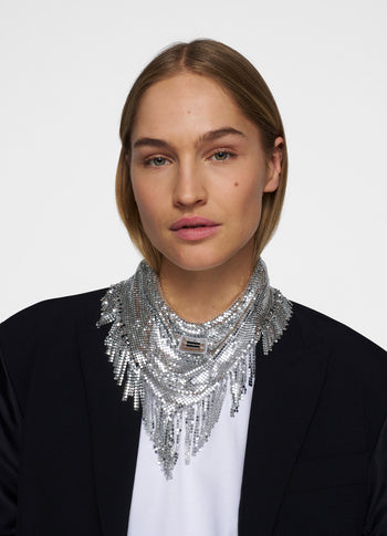 necklace scarf | silver