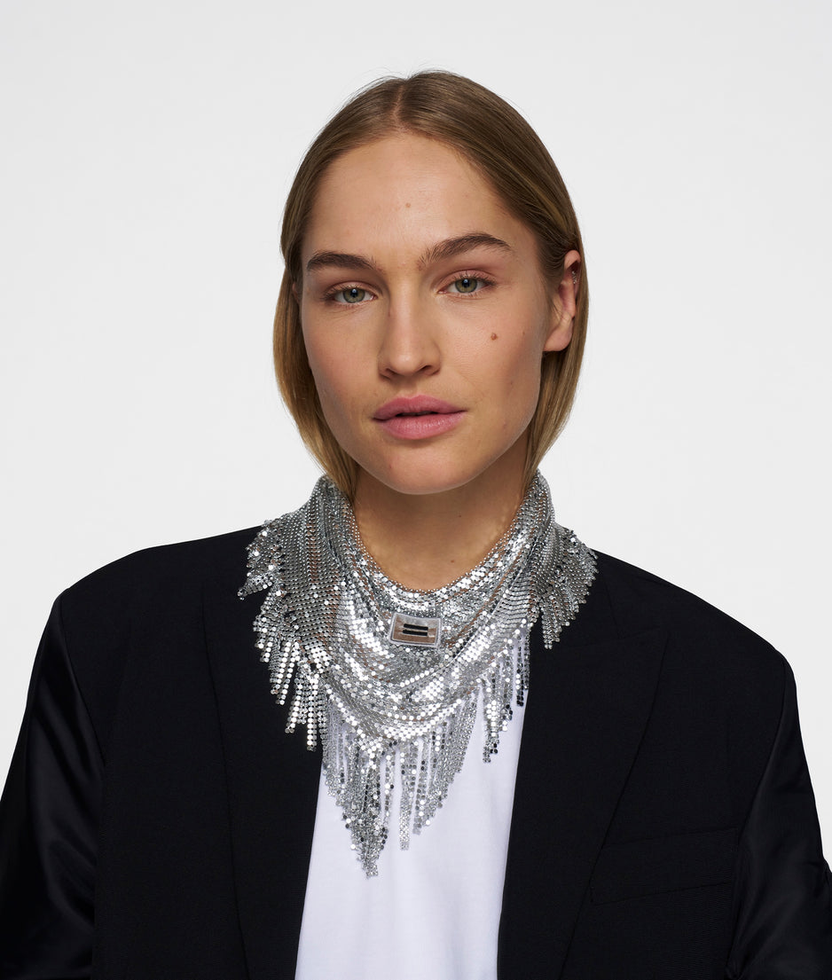 necklace scarf | silver