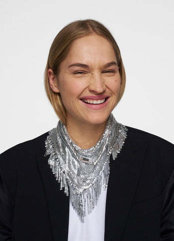 necklace scarf | silver